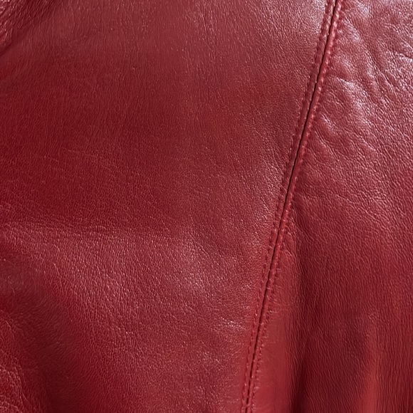 Red leather Danier jacket - Picture 2 of 4